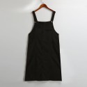 New Fashion Women Corduroy Vintage Dress Pocket Casual Strap Autumn Winter Loose Vest Overall Dress Black/Coffee