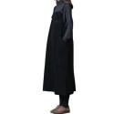 New Fashion Women Corduroy Vintage Dress Pocket Casual Strap Autumn Winter Loose Vest Overall Dress Black/Coffee