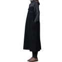 New Fashion Women Corduroy Vintage Dress Pocket Casual Strap Autumn Winter Loose Vest Overall Dress Black/Coffee