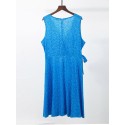 Women Printed Dress Vintage Belted V-Neck Sleeveless Mini Dress Holiday Beach Summer Vestido