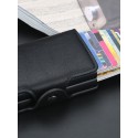 Fashion Men Anti RFID Double Layers Credit Card Holder PU Leather Metal ID Card Case Aluminum Card Protection Male Travel Wallet