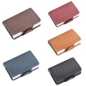 Fashion Men Anti RFID Double Layers Credit Card Holder PU Leather Metal ID Card Case Aluminum Card Protection Male Travel Wallet