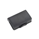 Fashion Men Anti RFID Double Layers Credit Card Holder PU Leather Metal ID Card Case Aluminum Card Protection Male Travel Wallet