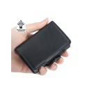 Fashion Men Anti RFID Double Layers Credit Card Holder PU Leather Metal ID Card Case Aluminum Card Protection Male Travel Wallet