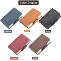 Fashion Men Anti RFID Double Layers Credit Card Holder PU Leather Metal ID Card Case Aluminum Card Protection Male Travel Wallet
