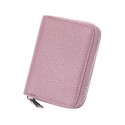 Unisex Card Holder PU Leather Solid Color Zipper Wallet Card Clamp Large Capacity Short Purse