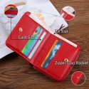 Fashion Women Wallet Zipper PU Leather Bifold Short Wallet Credit Card Coin Holder Mini Pocket Purse