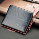 Men Bifold Wallet PU Leather Card Holder Minimalist Solid Casual Mini Money Clip